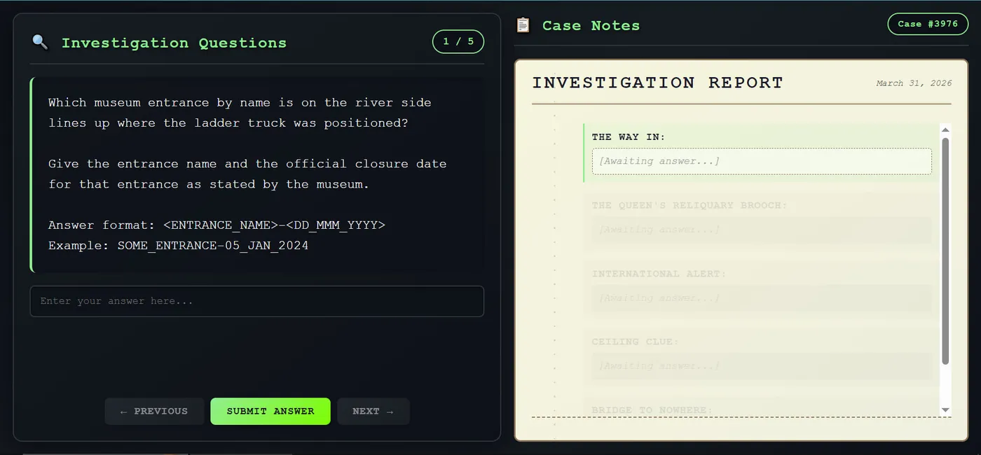 Investigation Report Interface